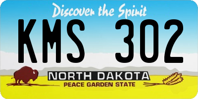 ND license plate KMS302
