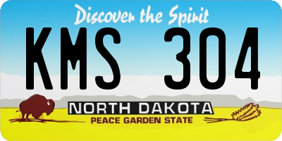 ND license plate KMS304