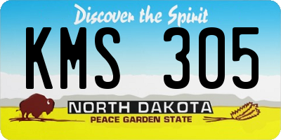 ND license plate KMS305
