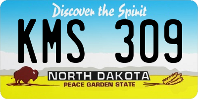 ND license plate KMS309