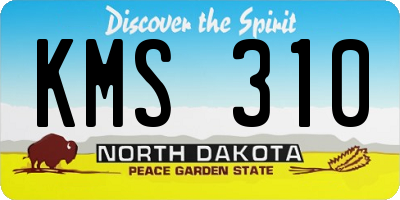 ND license plate KMS310