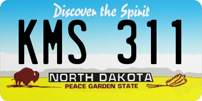 ND license plate KMS311