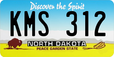 ND license plate KMS312