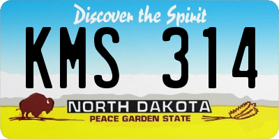 ND license plate KMS314