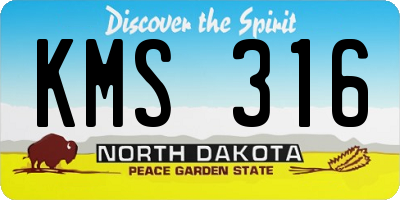 ND license plate KMS316