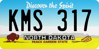 ND license plate KMS317