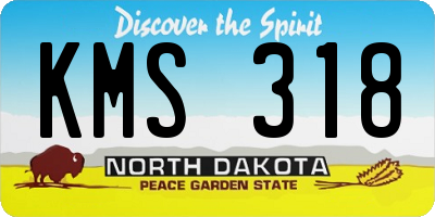 ND license plate KMS318