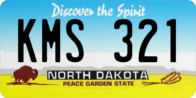 ND license plate KMS321