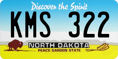 ND license plate KMS322