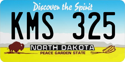 ND license plate KMS325