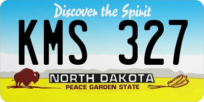 ND license plate KMS327