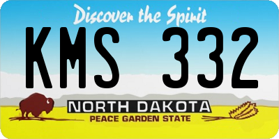 ND license plate KMS332