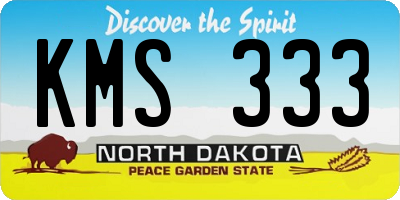 ND license plate KMS333