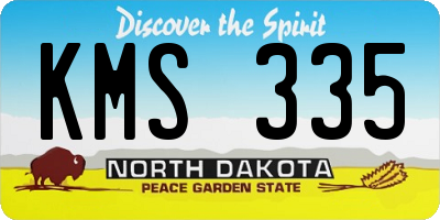 ND license plate KMS335