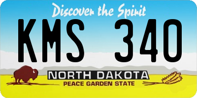 ND license plate KMS340
