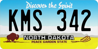 ND license plate KMS342
