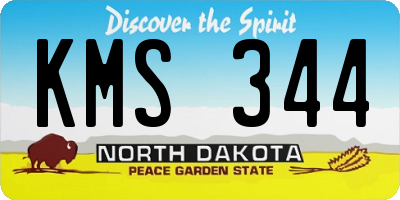ND license plate KMS344
