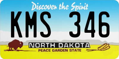ND license plate KMS346