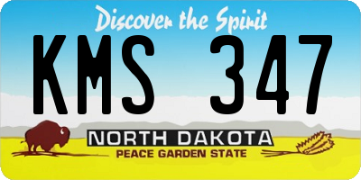 ND license plate KMS347