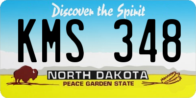ND license plate KMS348