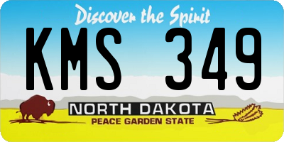 ND license plate KMS349