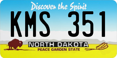ND license plate KMS351