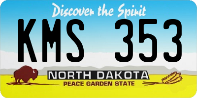 ND license plate KMS353