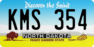 ND license plate KMS354