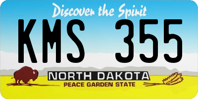 ND license plate KMS355