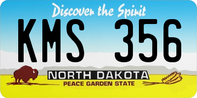 ND license plate KMS356