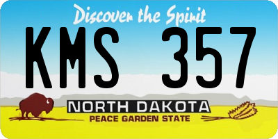 ND license plate KMS357