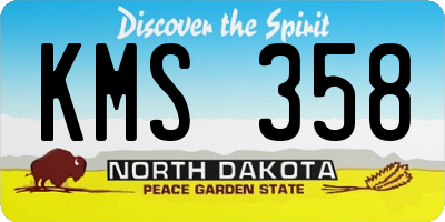 ND license plate KMS358