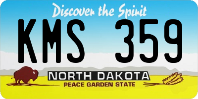 ND license plate KMS359