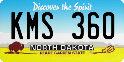 ND license plate KMS360