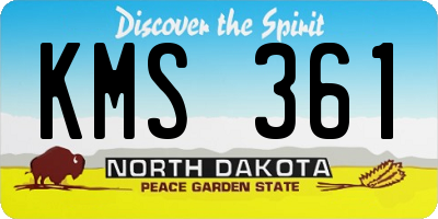 ND license plate KMS361