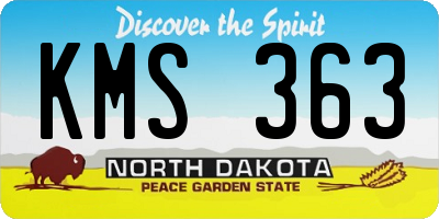 ND license plate KMS363