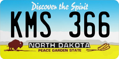 ND license plate KMS366
