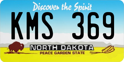 ND license plate KMS369