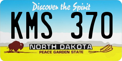 ND license plate KMS370