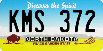 ND license plate KMS372