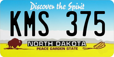 ND license plate KMS375