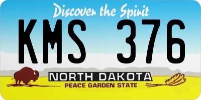 ND license plate KMS376