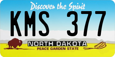 ND license plate KMS377