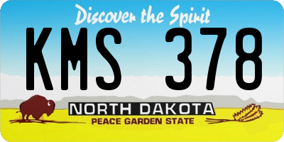 ND license plate KMS378