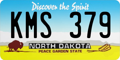ND license plate KMS379