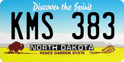 ND license plate KMS383