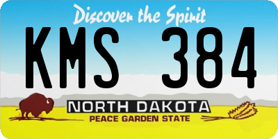 ND license plate KMS384