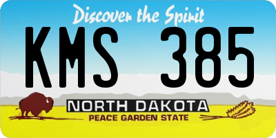 ND license plate KMS385