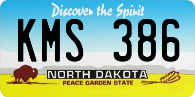 ND license plate KMS386
