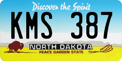 ND license plate KMS387
